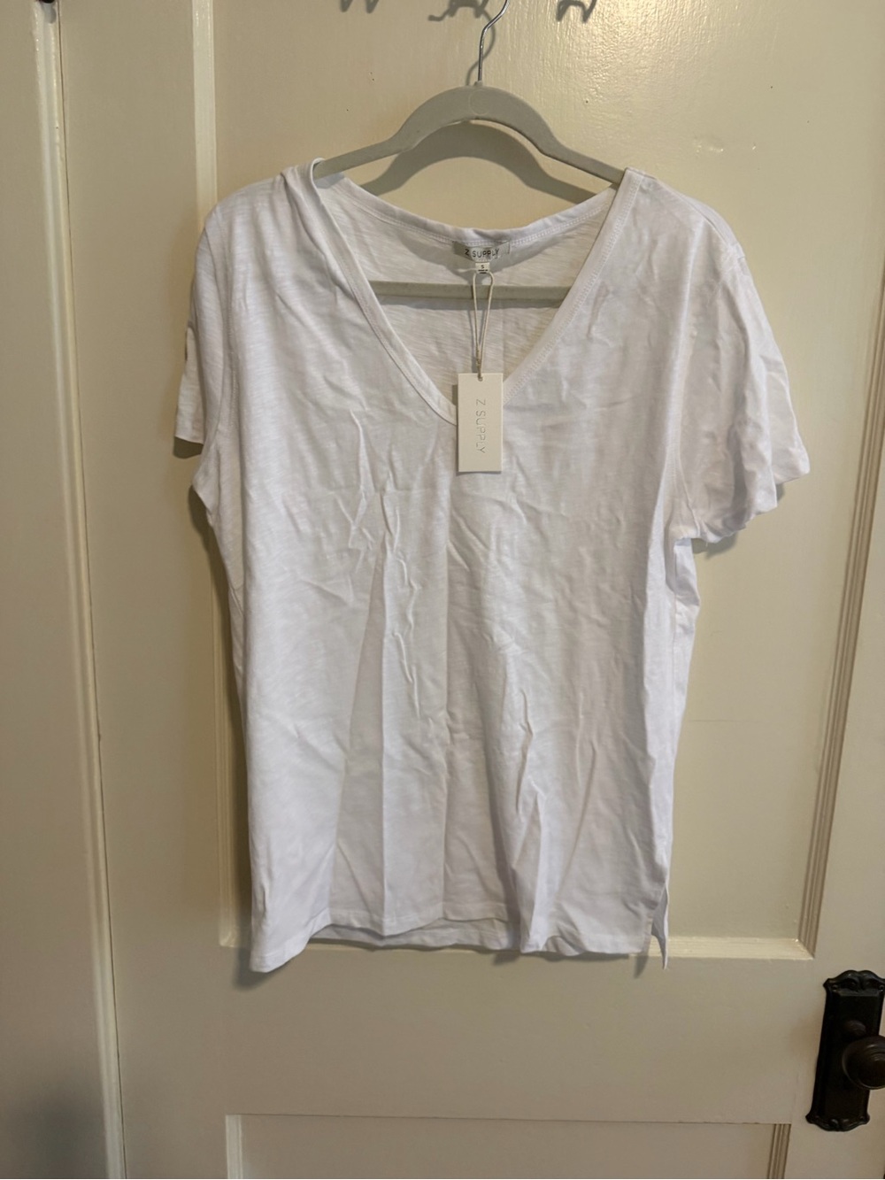 ZSupply White V-Neck Short Sleeve Tee